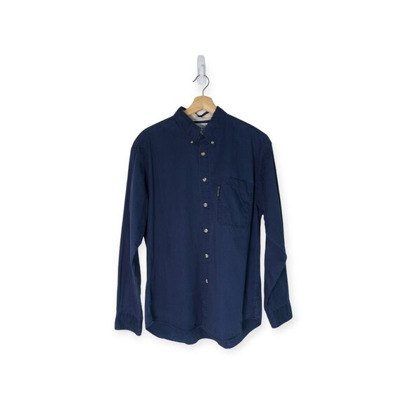 Columbia Sportswear Men's Navy Blue Cotton Long sleeve Button-up Shirt - Picture 5 of 6